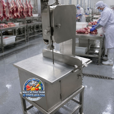 Máy Cưa Thịt Đông Lạnh Inox Công Nghiệp - Cắt Nhanh, Mịn, Không Hao Thịt