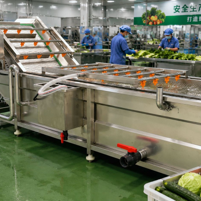 MÁY RỬA RAU CỦ QUẢ CÔNG NGHIỆP – RỬA SẠCH NHANH, TĂNG NĂNG SUẤT, GIẢM CHI PHÍ